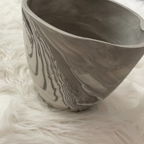Matte Black grey & white Marbled ceramic planter pot - Picture 7 of 10
